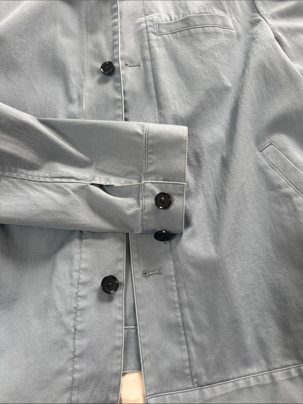 Express Dusty Blue Button-Front Jacket - Picture 4 of 4